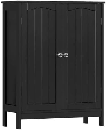 3-Shelf Bathroom Cabinet, Black