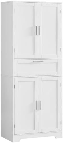 67-Inch Pantry Cabinet with 4 Doors, White