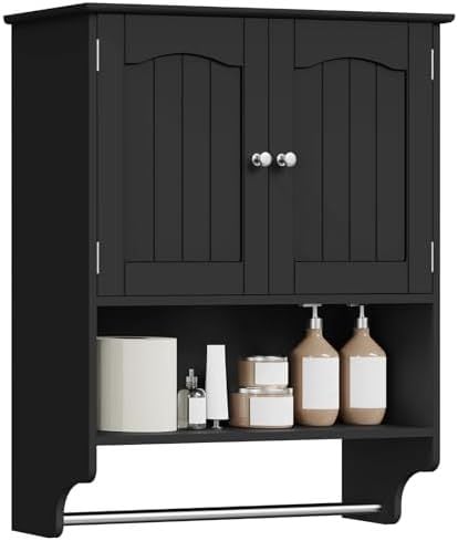 Over-the-Toilet Wall Cabinet, Black